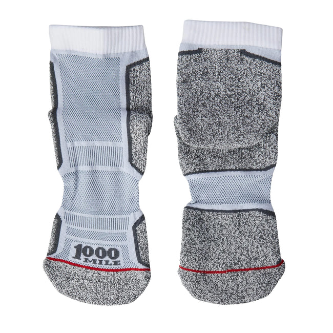 White-Gray - Front - 1000 Mile Mens Run Ankle Socks