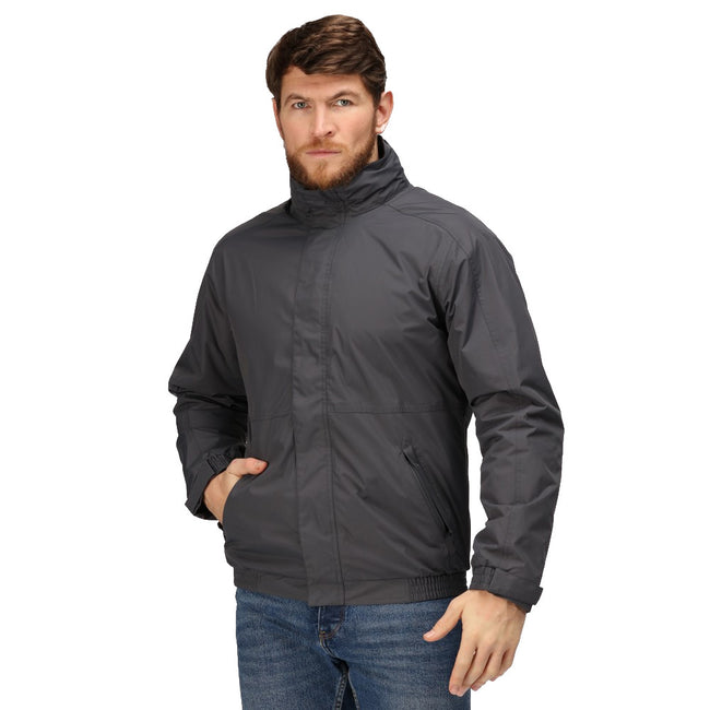 Seal Gray-Black - Back - Regatta Dover Waterproof Windproof Jacket (Thermo-Guard Insulation)