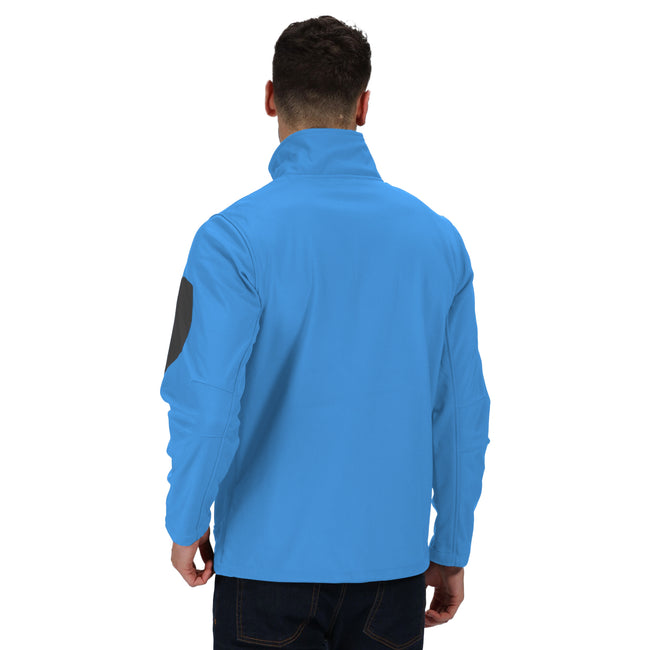 French Blue-Seal Gray - Back - Regatta Standout Mens Arcola 3 Layer Waterproof And Breathable Softshell Jacket