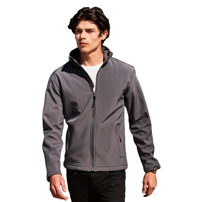 Seal Gray - Back - Regatta Reid Mens Softshell Wind Resistant Water Repellent Jacket
