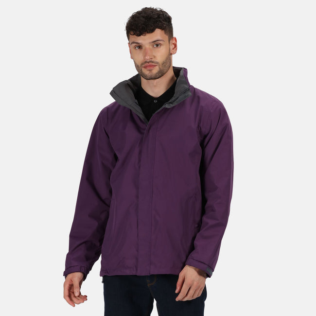 Majestic Purple-Seal Grey - Back - Regatta Mens Standout Ardmore Jacket (Waterproof & Windproof)