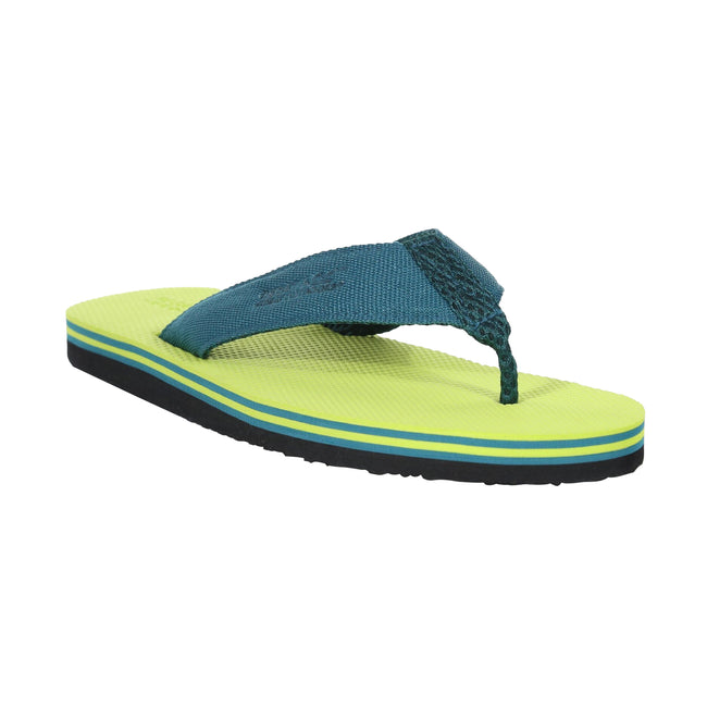 Bright Kiwi-Pacific Green - Front - Regatta Mens Rico Flip Flops