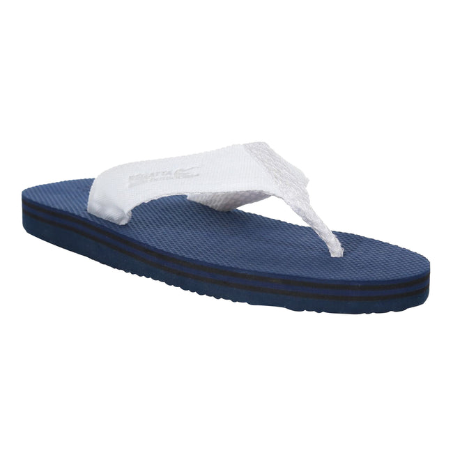 Navy-White - Front - Regatta Mens Rico Flip Flops