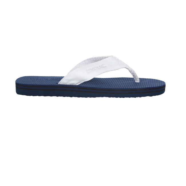 Navy-White - Back - Regatta Mens Rico Flip Flops