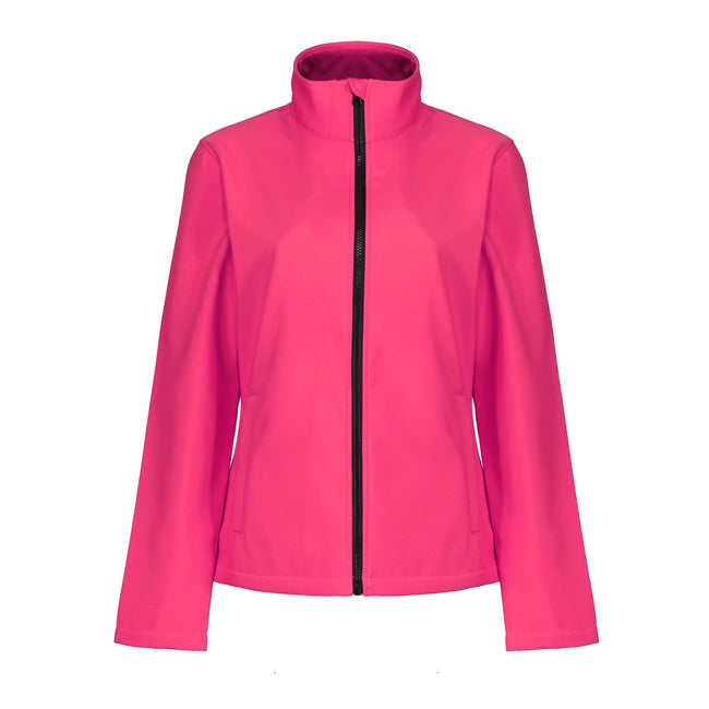 Hot Pink-Black - Front - Regatta Womens-Ladies Ablaze Printable Softshell Jacket