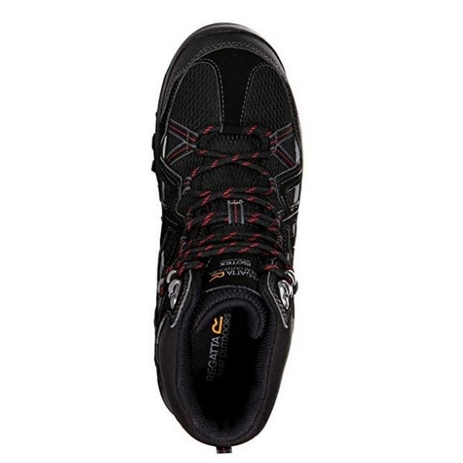 Jet Black-Granite Gray - Back - Regatta Mens Burrell II Hiking Boots