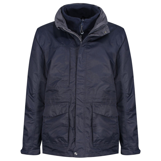 Gray Blue - Side - Regatta Mens Benson III Hooded Jacket