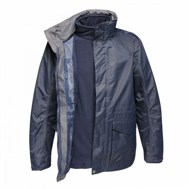 Gray Blue - Front - Regatta Mens Benson III Hooded Jacket