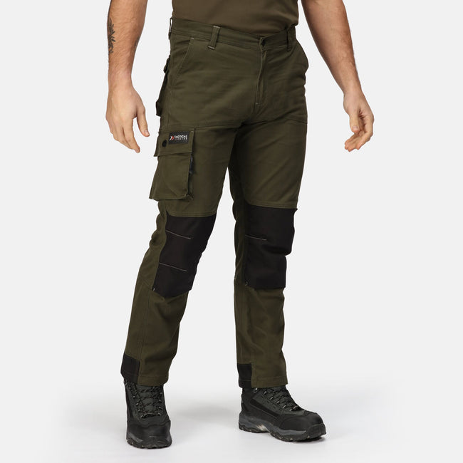Brown Gray - Pack Shot - Regatta Mens Scandal Stretch Work Trousers - Regular