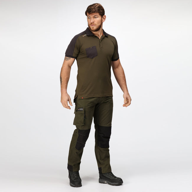 Brown Gray - Back - Regatta Mens Scandal Stretch Work Trousers - Regular