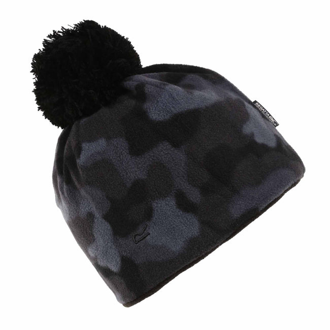 Black Camo - Front - Regatta Kids-Childrens Fallon Beanie Hat