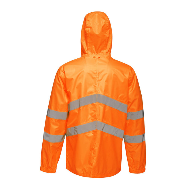 Orange - Back - Regatta Unisex Hi Vis Pro Packaway Reflective Jacket