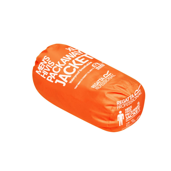 Orange - Side - Regatta Unisex Hi Vis Pro Packaway Reflective Jacket