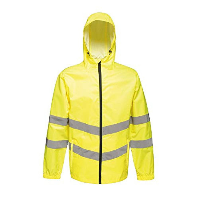 Yellow - Front - Regatta Unisex Hi Vis Pro Packaway Reflective Jacket