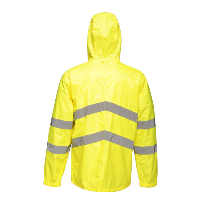 Yellow - Back - Regatta Unisex Hi Vis Pro Packaway Reflective Jacket
