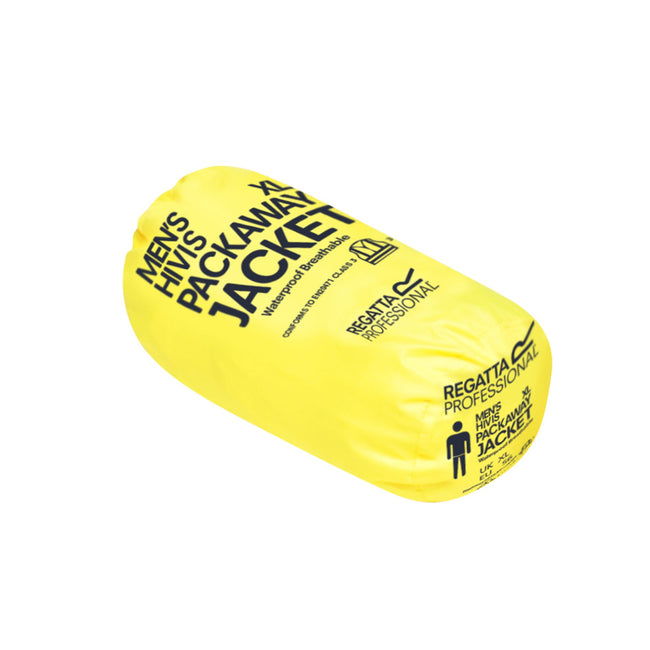 Yellow - Side - Regatta Unisex Hi Vis Pro Packaway Reflective Jacket