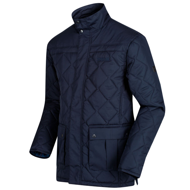 Navy - Back - Regatta Mens Lachlan Quilted Outdoor Jacket