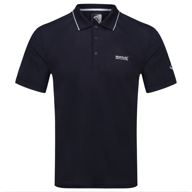 Navy - Front - Regatta Mens Maverick V Active Polo Shirt