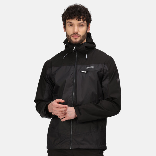 Ash-Black - Back - Regatta Mens Highton Stretch Waterproof Jacket