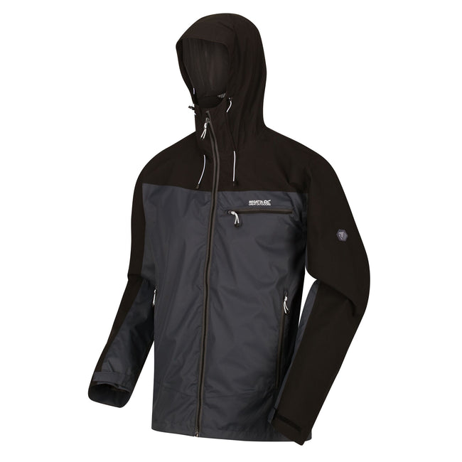 Ash-Black - Close up - Regatta Mens Highton Stretch Waterproof Jacket