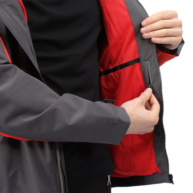 Rhino-Cajun Orange - Close up - Regatta Mens Highton Stretch Waterproof Jacket