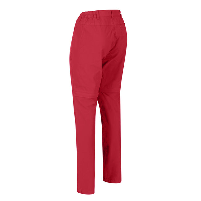 Dark Cerise - Back - Regatta Womens-Highton Zip Off Walking Pants