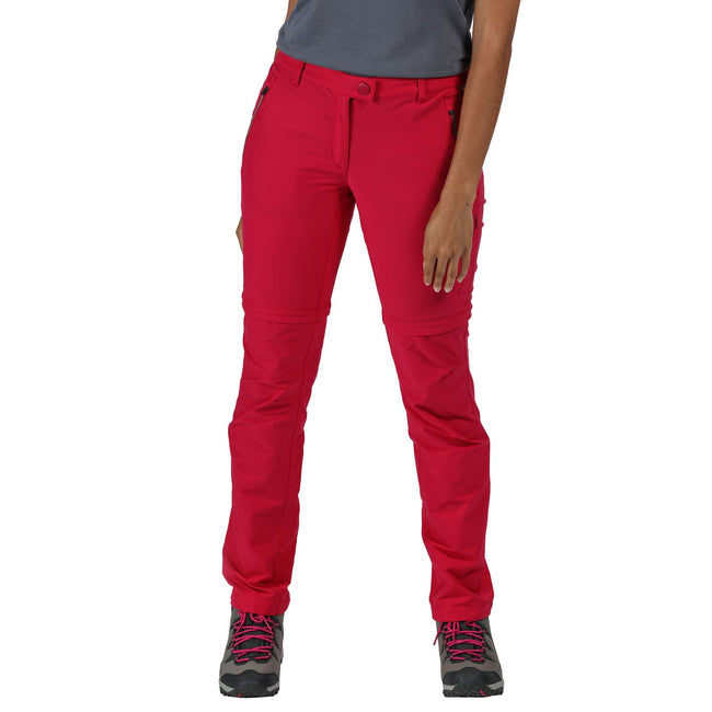 Dark Cerise - Side - Regatta Womens-Highton Zip Off Walking Pants
