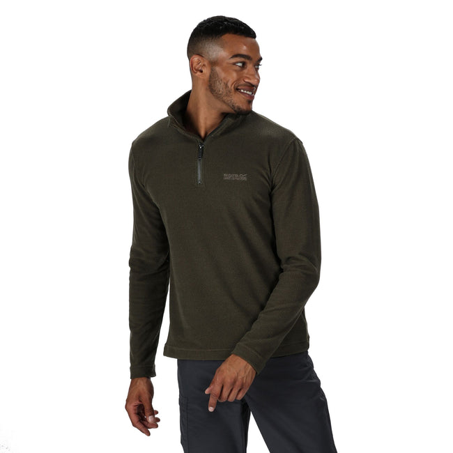 Dark Khaki - Lifestyle - Regatta Mens Elgor II Lightweight Half Zip Fleece