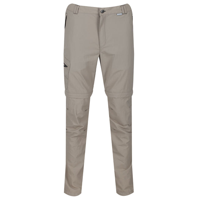 Parchment White - Front - Regatta Mens Leesville II Zip Off Pants