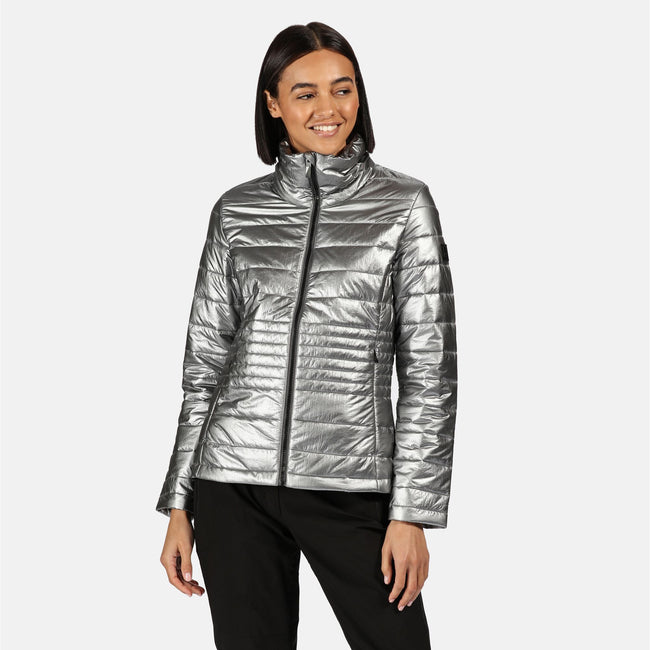 Pewter Grey - Back - Regatta Womens-Ladies Lustel Walking Padded Jacket