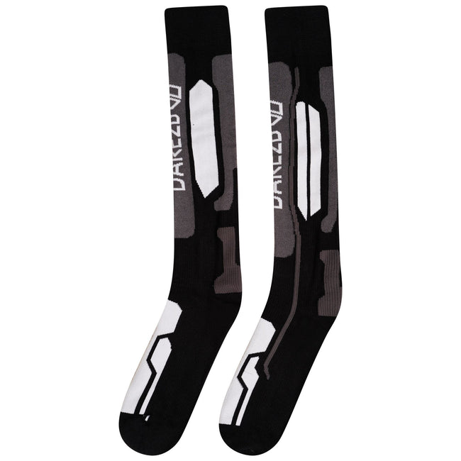 Black-White - Close up - Dare 2B Mens Performance Premium Ski Socks