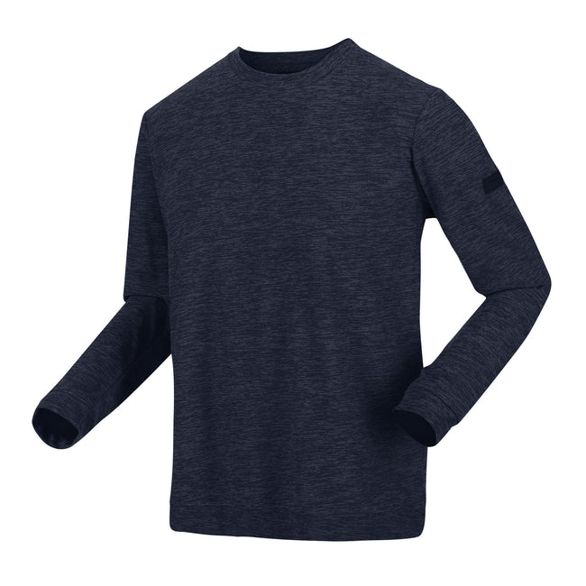 Navy-Black Marl - Pack Shot - Regatta Mens Leith Lightweight Sweatshirt