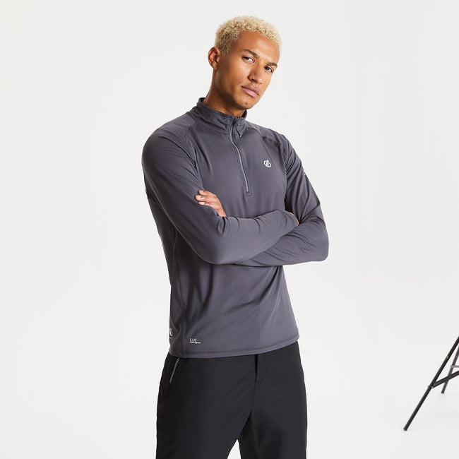 Ebony Grey - Back - Dare 2B Mens Fuse Up II Midlayer