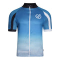 Petrol Blue-Black-White Gradient - Front - Dare 2B Mens Virtuosity Short-Sleeved Jersey