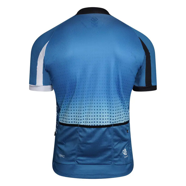 Petrol Blue-Black-White Gradient - Back - Dare 2B Mens Virtuosity Short-Sleeved Jersey