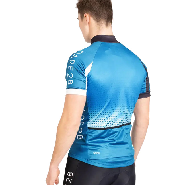 Petrol Blue-Black-White Gradient - Lifestyle - Dare 2B Mens Virtuosity Short-Sleeved Jersey