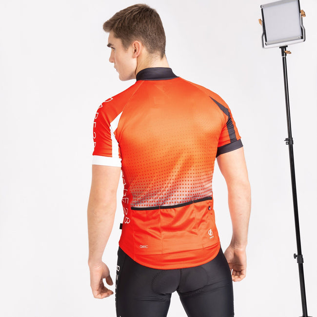 Trail Blaze Red-White-Black Gradient - Back - Dare 2B Mens Virtuosity Short-Sleeved Jersey