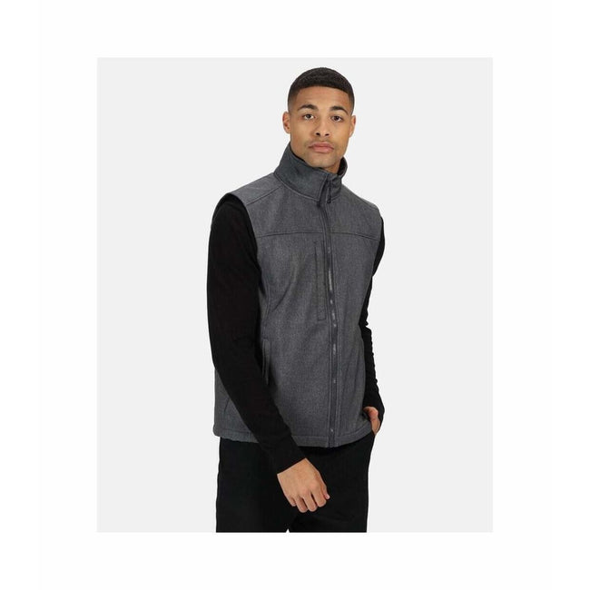 Grey Marl - Side - Regatta Mens Flux Marl Softshell Body Warmer