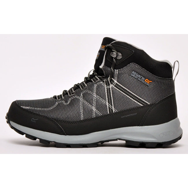 Black-Dark Steel - Side - Regatta Mens Samaris Lite Walking Boots