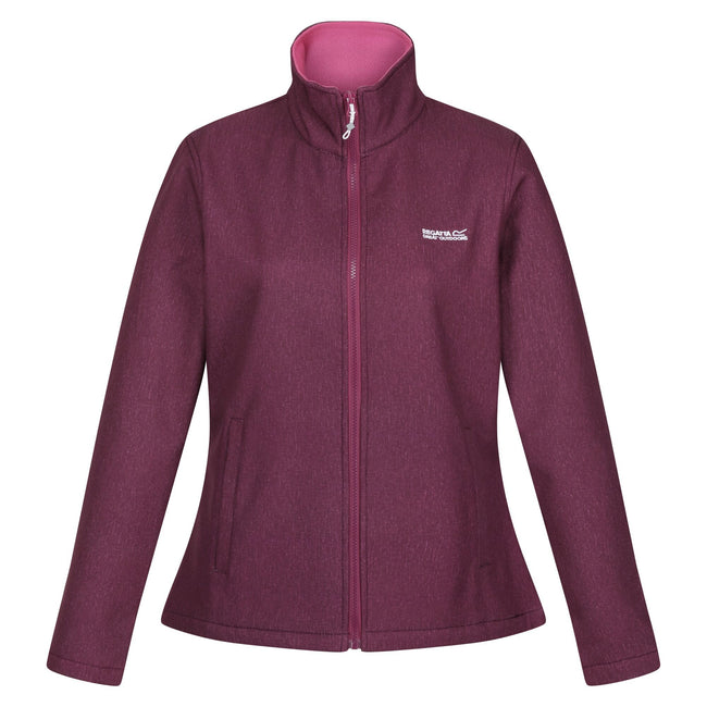 Amaranth Marl - Front - Regatta Womens-Ladies Connie V Softshell Walking Jacket