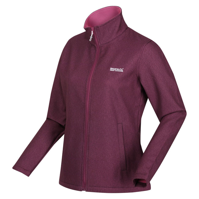 Amaranth Marl - Side - Regatta Womens-Ladies Connie V Softshell Walking Jacket