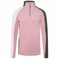 Powder Pink-Ebony Grey - Front - Dare 2B Womens-Ladies Default II Half Zip Midlayer