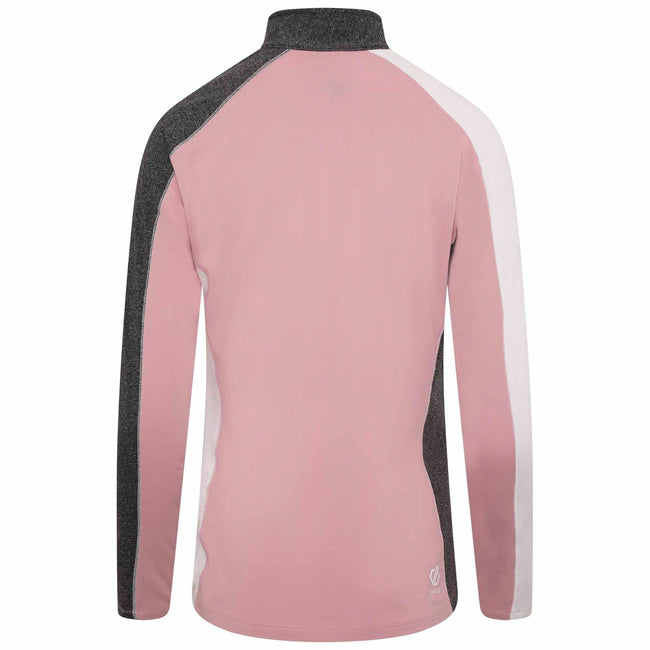 Powder Pink-Ebony Grey - Lifestyle - Dare 2B Womens-Ladies Default II Half Zip Midlayer