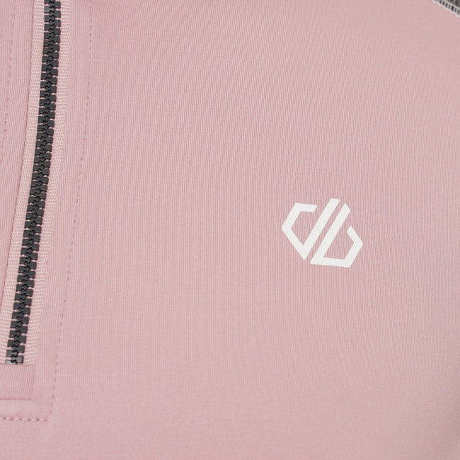 Powder Pink-Ebony Grey - Pack Shot - Dare 2B Womens-Ladies Default II Half Zip Midlayer