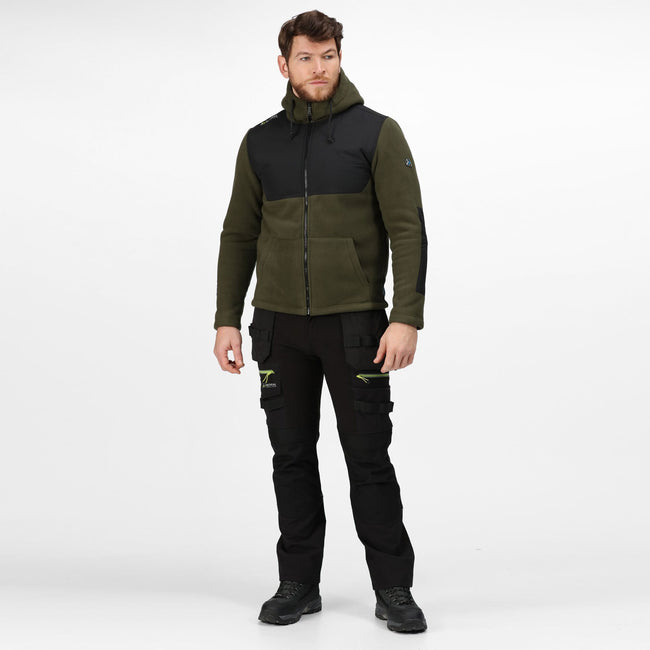 Dark Khaki-Black - Back - Regatta Mens Garrison Hooded Jacket