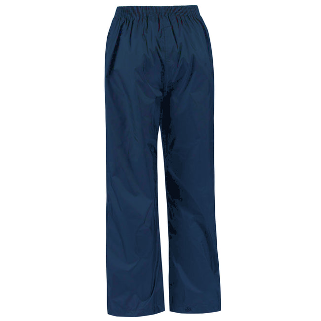 Navy - Front - Regatta Childrens-Kids Packaway Rain Trousers