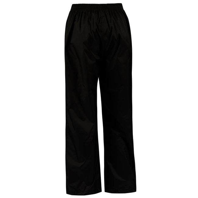 Black - Front - Regatta Childrens-Kids Packaway Rain Trousers
