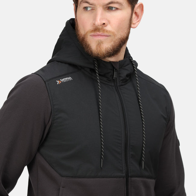 Ash-Black - Close up - Regatta Mens Tactical Threads Major Hoodie