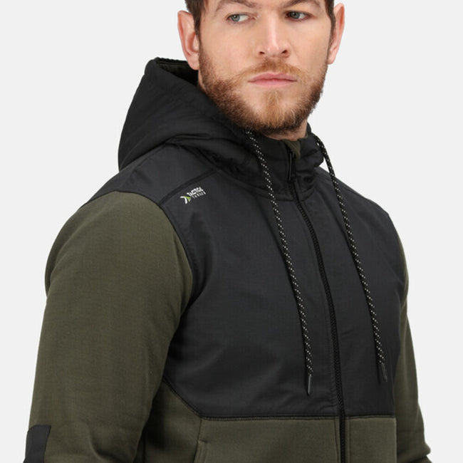 Dark Khaki-Black - Close up - Regatta Mens Tactical Threads Major Hoodie
