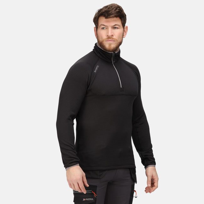 Black - Back - Tactical Threads Mens Scorch Fleece Thermal Base Layers